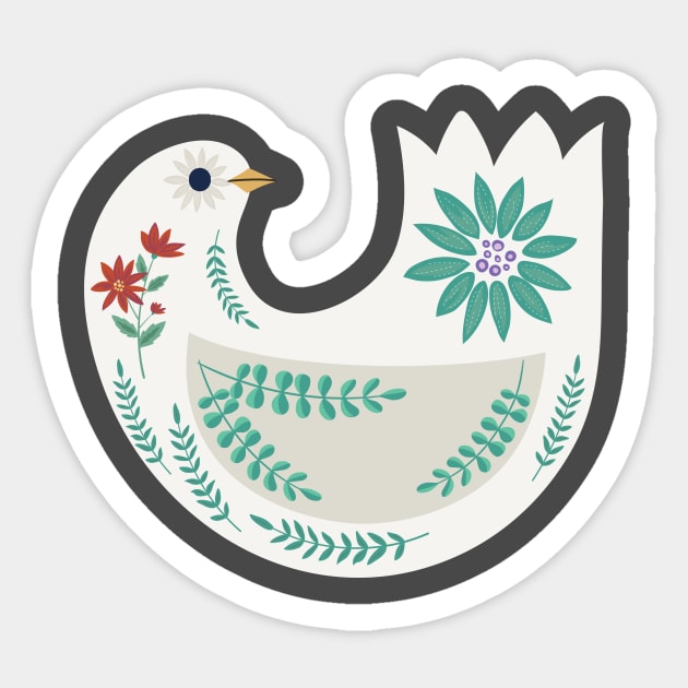 Folk Art Dove Sticker by SWON Design